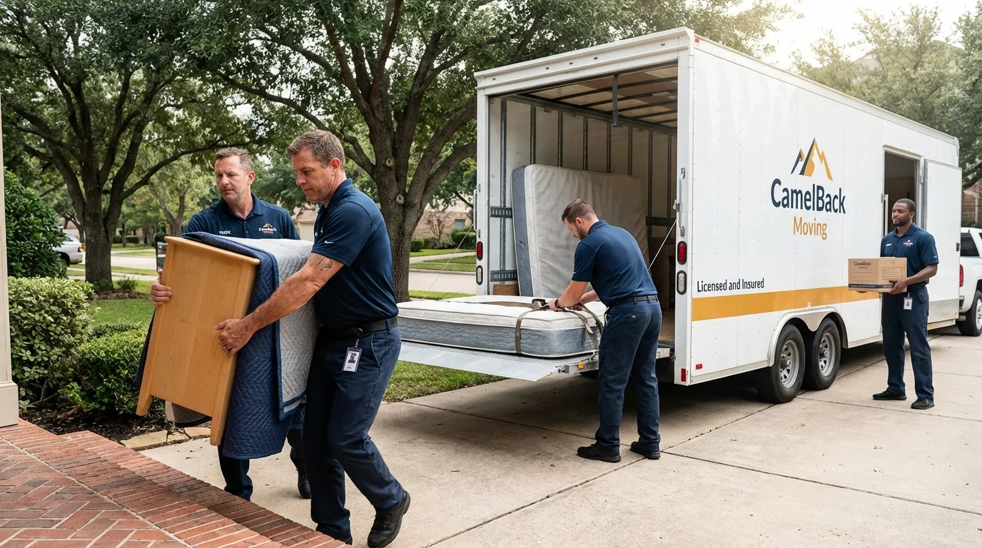 Crew loading residential truck for cross-state move from Miami, FL